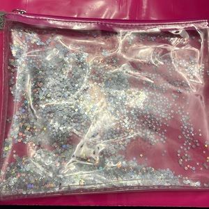 NEW Bed Head clear bag silver star & round glitter floating NEW NWT